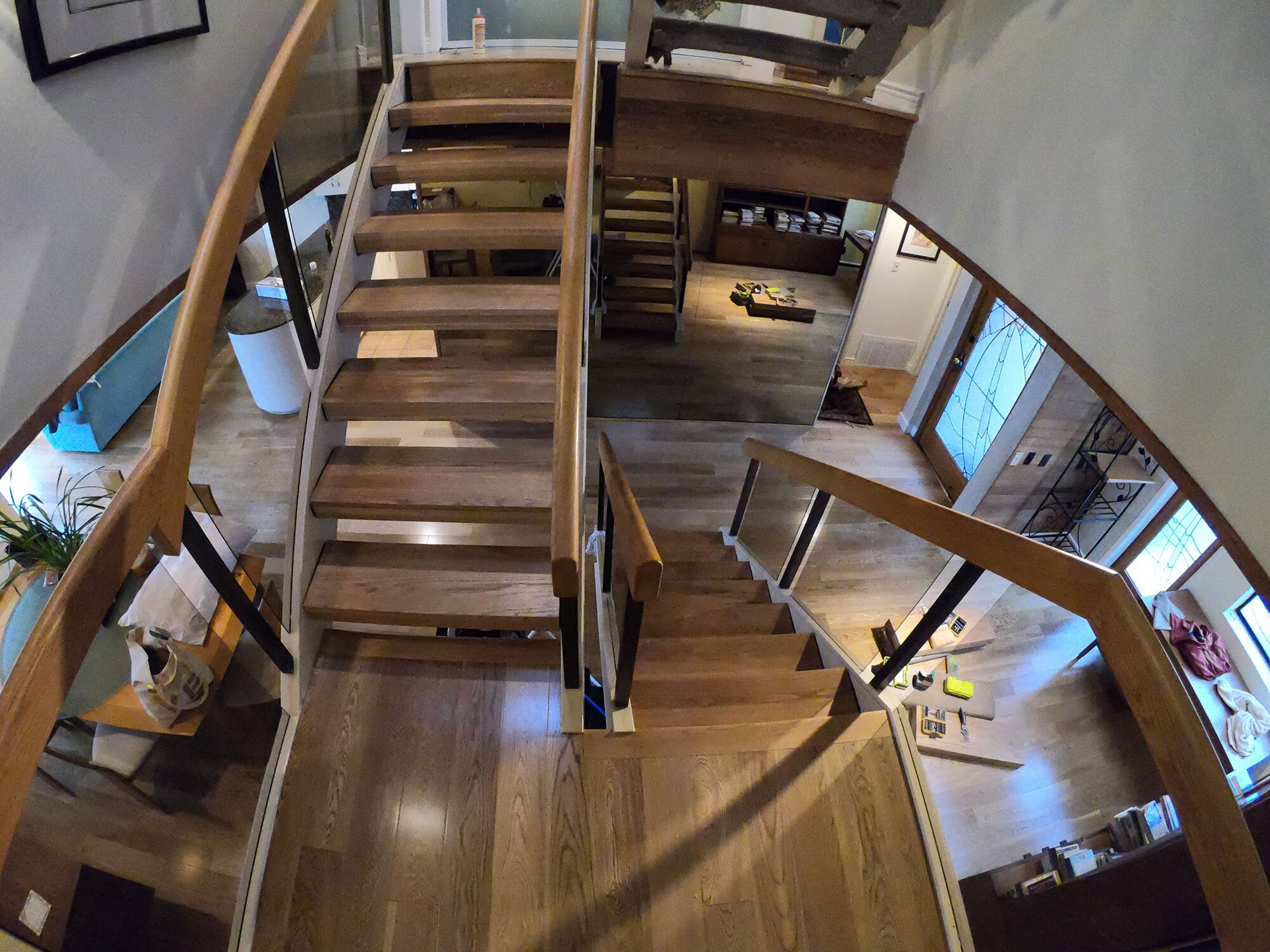 Hardwood floor installation project